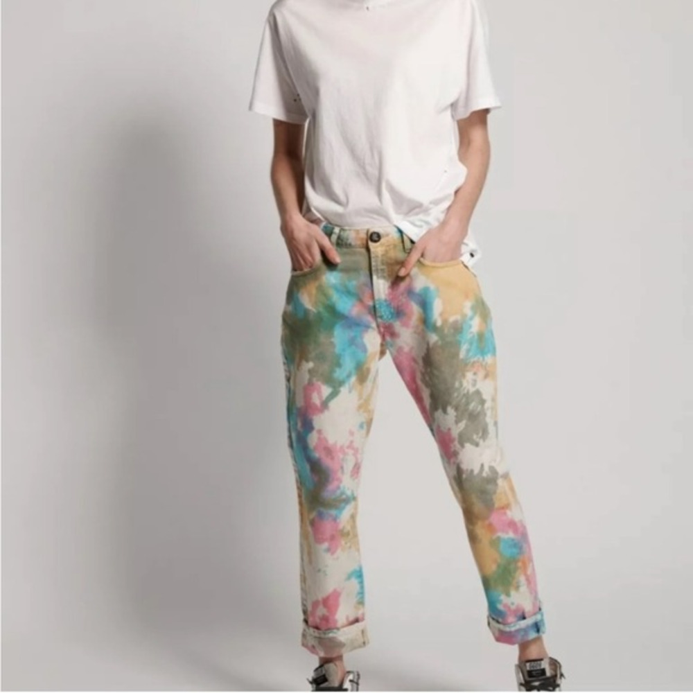 One Teaspoon high waist Awesome Baggies‎ Tie Dye Jeans Sz 25
